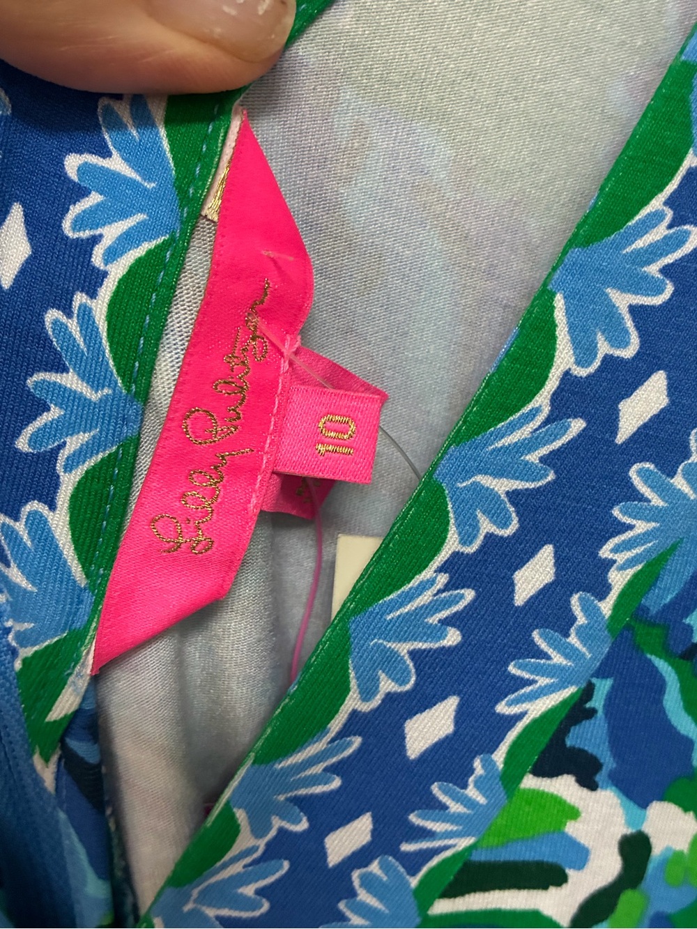 Lilly Pulitzer NWT Blue & Green Floral Maxi Dress - Picture 4 of 5